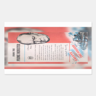 Winston Churchill, Herdruk van Brits WW2 poster Rechthoekige Sticker