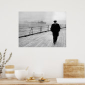 Winston Churchill in Zee Poster (Keuken)