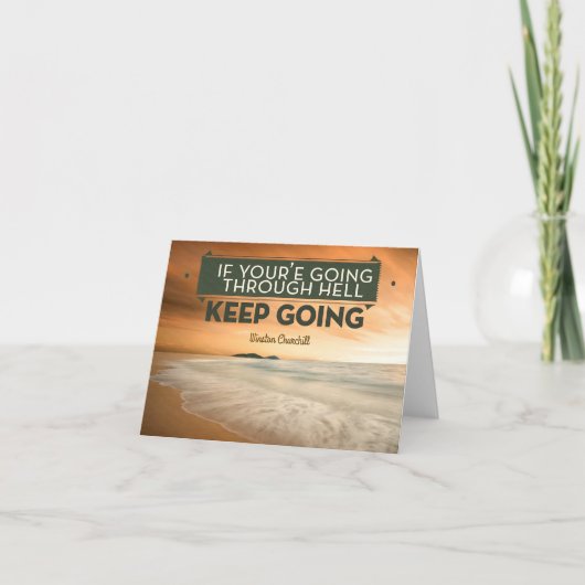 Winston Churchill Inspirerend citaat "Blijf gaan" Bedankkaart (Voorkant)