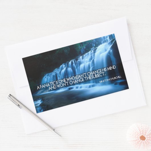 Winston Churchill Inspirerend citaat "Fanatic" Rechthoekige Sticker (Envelop)