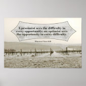 Winston Churchill Inspirerend Quote Mogelijkheid Poster (Voorkant)