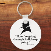 Winston Churchill Keyring - Citaat 1 Sleutelhanger (Voorkant)