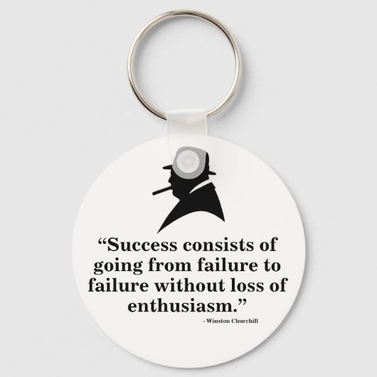 Winston Churchill Keyring - Citaat 7 Sleutelhanger (Voorkant)