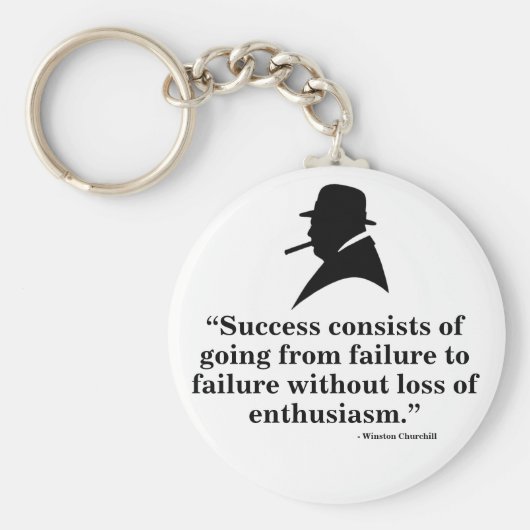 Winston Churchill Keyring - Citaat 7 Sleutelhanger (Voorkant)