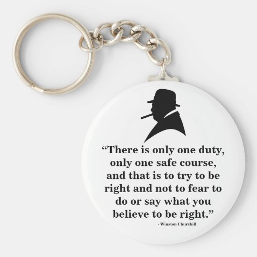 Winston Churchill Keyring - Quote 8 Sleutelhanger (Voorkant)