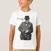 Winston Churchill Met Tommy Pistool Europese Hero T-shirt (Voorkant)
