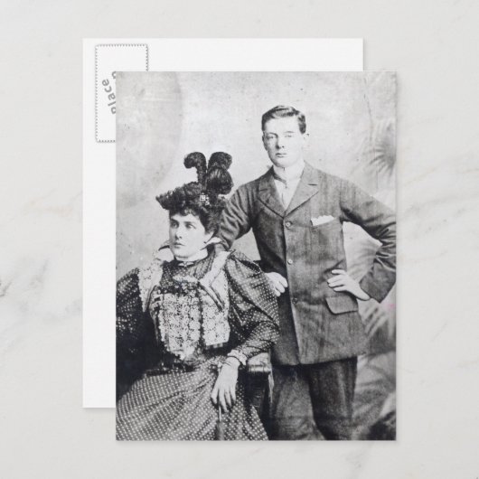 Winston Churchill met zijn moeder 2 Briefkaart (Voorkant / Achterkant)