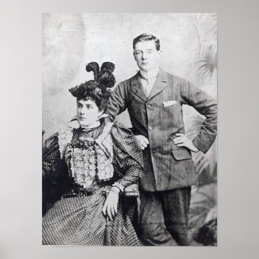 Winston Churchill met zijn moeder 2 Poster (Voorkant)