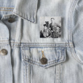Winston Churchill met zijn moeder 2 Vierkante Button 5,1 Cm (In situ)