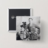 Winston Churchill met zijn moeder 2 Vierkante Button 5,1 Cm (Voorkant /achterkant)