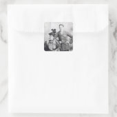 Winston Churchill met zijn moeder 2 Vierkante Sticker (Tas)