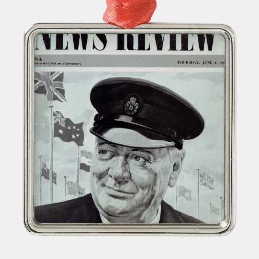 Winston Churchill Metalen Ornament (Voorkant)