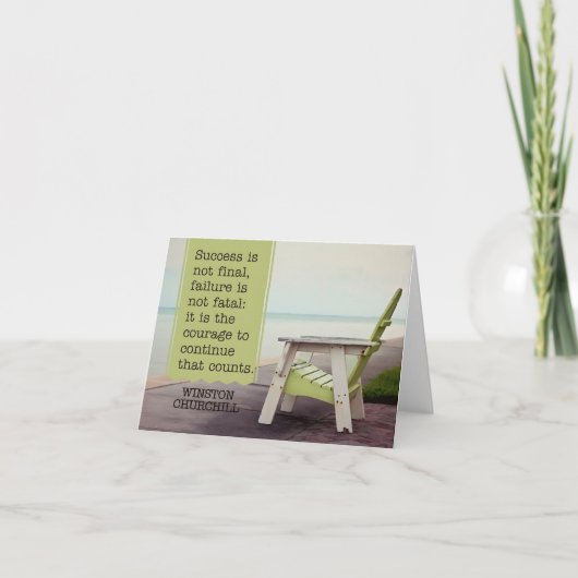 Winston Churchill: "Moed" Inspirerend quote Bedankkaart (Voorkant)