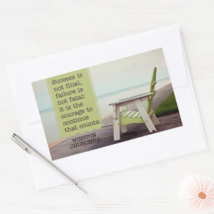 Winston Churchill: "Moed" Inspirerend quote Rechthoekige Sticker