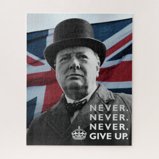 Winston Churchill "Never Give Up" Legpuzzel