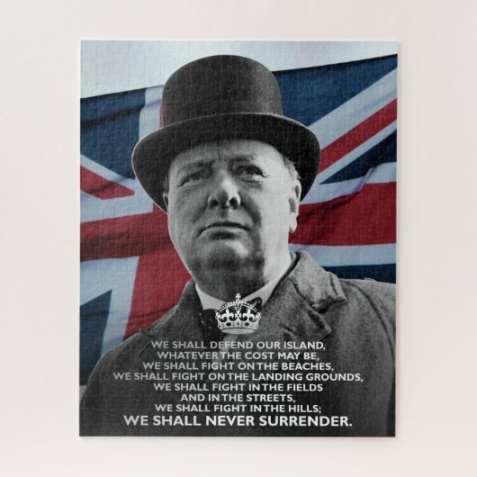 Winston Churchill "Nooit ingeleverd" Legpuzzel (Verticaal)