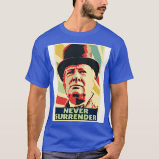 Winston Churchill nooit kleuren overgeven T-shirt