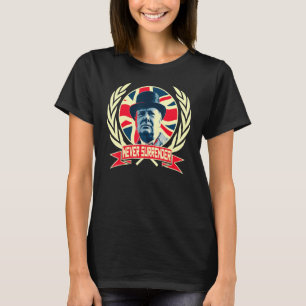 Winston Churchill Nooit Opgeven Britse Trots T-shirt