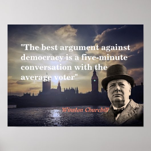 Winston Churchill over de democratie Poster (Voorkant)