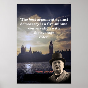 Winston Churchill over de democratie Poster