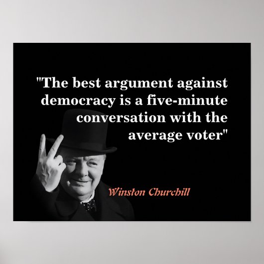 Winston Churchill over de democratie Poster (Voorkant)