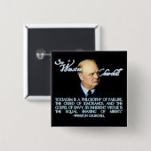 Winston Churchill over het socialisme Vierkante Button 5,1 Cm (Voorkant /achterkant)