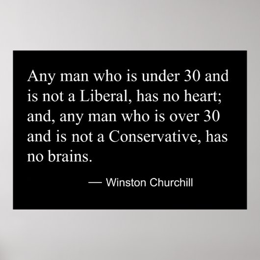 WINSTON CHURCHILL OVER LIBERALS EN CONSERVATIEVEN POSTER (Voorkant)