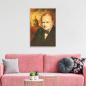 Winston Churchill portretdoek Canvas Afdruk (Insitu (Woonkamer))