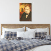 Winston Churchill portretdoek Canvas Afdruk (Insitu (Slaapkamer))