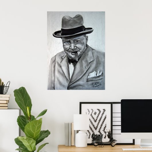 Winston Churchill Poster (Thuiskantoor)