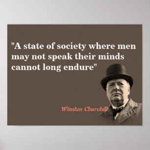 Winston Churchill-prijsopgave voor gratis spraak Poster