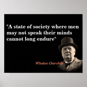 Winston Churchill-prijsopgave voor gratis spraak Poster