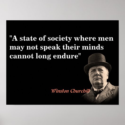Winston Churchill-prijsopgave voor gratis spraak Poster (Voorkant)