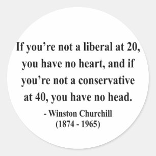 Winston Churchill Quote 15a Ronde Sticker