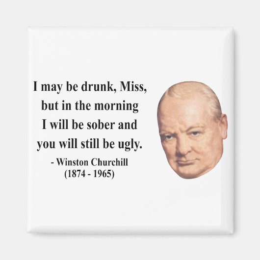 Winston Churchill Quote 2b Magneet (Voorkant)
