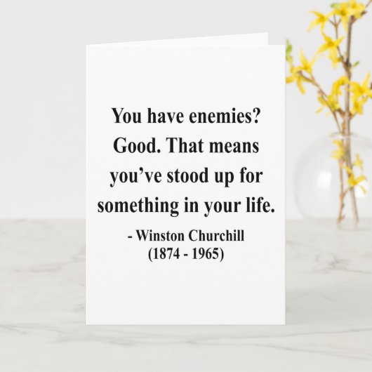 Winston Churchill Quote 3a Kaart (Gele Bloem)