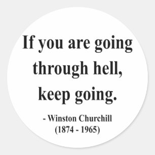 Winston Churchill Quote 4a Ronde Sticker