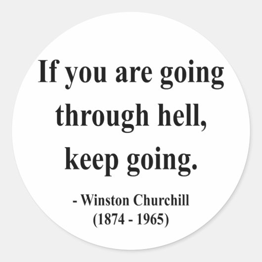 Winston Churchill Quote 4a Ronde Sticker (Voorkant)