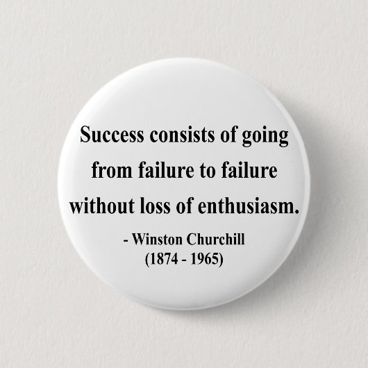 Winston Churchill Quote 5a Ronde Button 5,7 Cm (Voorkant)