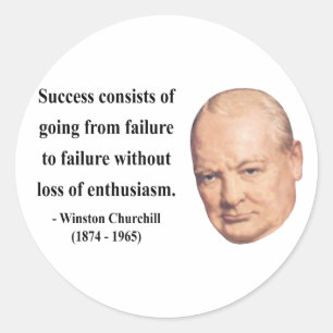 Winston Churchill Quote 5b Ronde Sticker