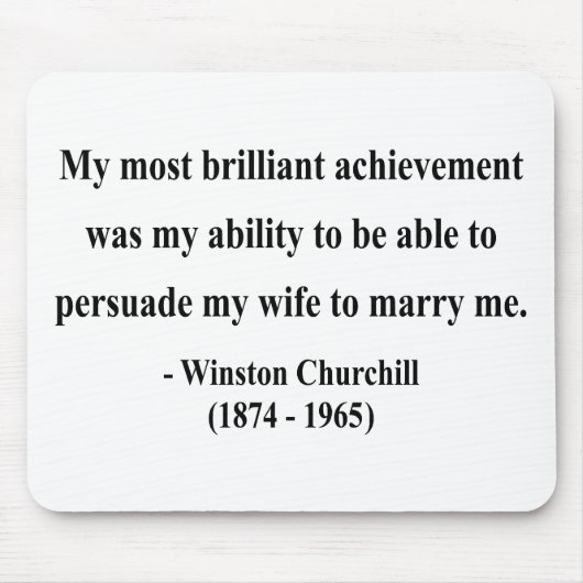 Winston Churchill Quote 6a Muismat (Voorkant)