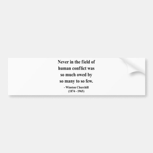 Winston Churchill Quote 8a Bumpersticker (Voorkant)