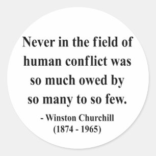 Winston Churchill Quote 8a Ronde Sticker
