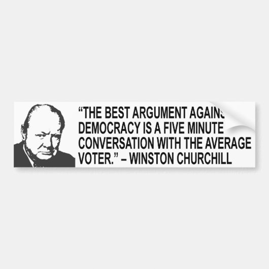 Winston Churchill Quote Bumpersticker (Voorkant)