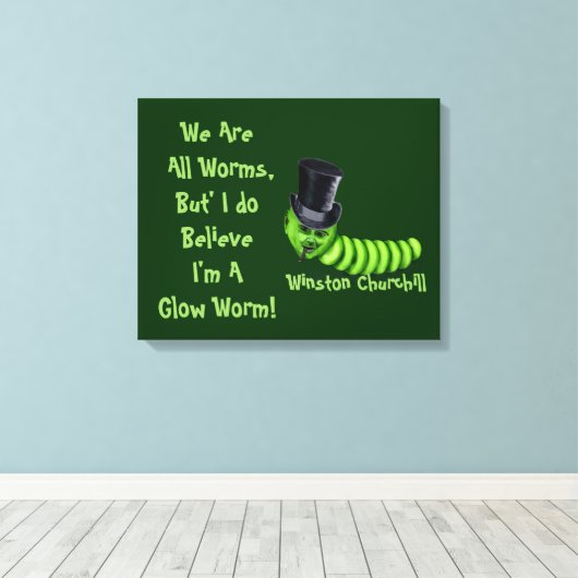 Winston Churchill Quote Canvas Afdruk (Insitu (Houten vloer))