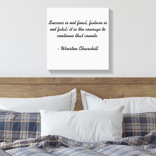Winston Churchill Quote Canvas Afdruk (Insitu (Slaapkamer))