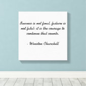 Winston Churchill Quote Canvas Afdruk (Insitu (Houten vloer))