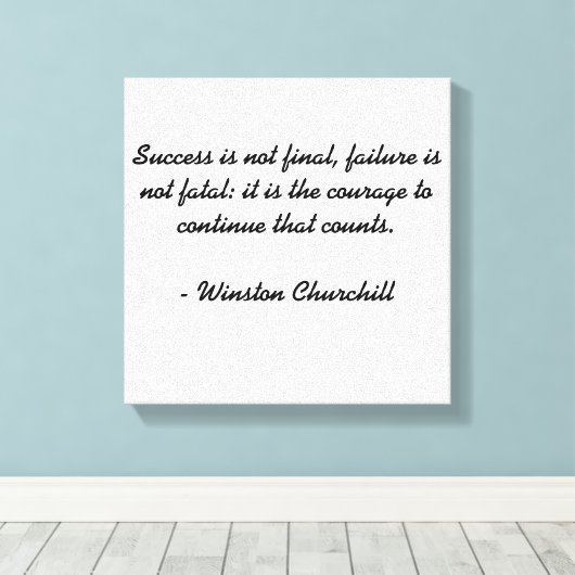 Winston Churchill Quote Canvas Afdruk (Insitu (Houten vloer))