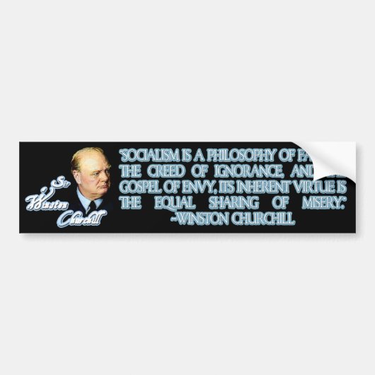 Winston Churchill Quote over het socialisme Bumpersticker (Voorkant)