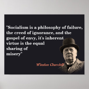 Winston Churchill Quote over het socialisme Poster
